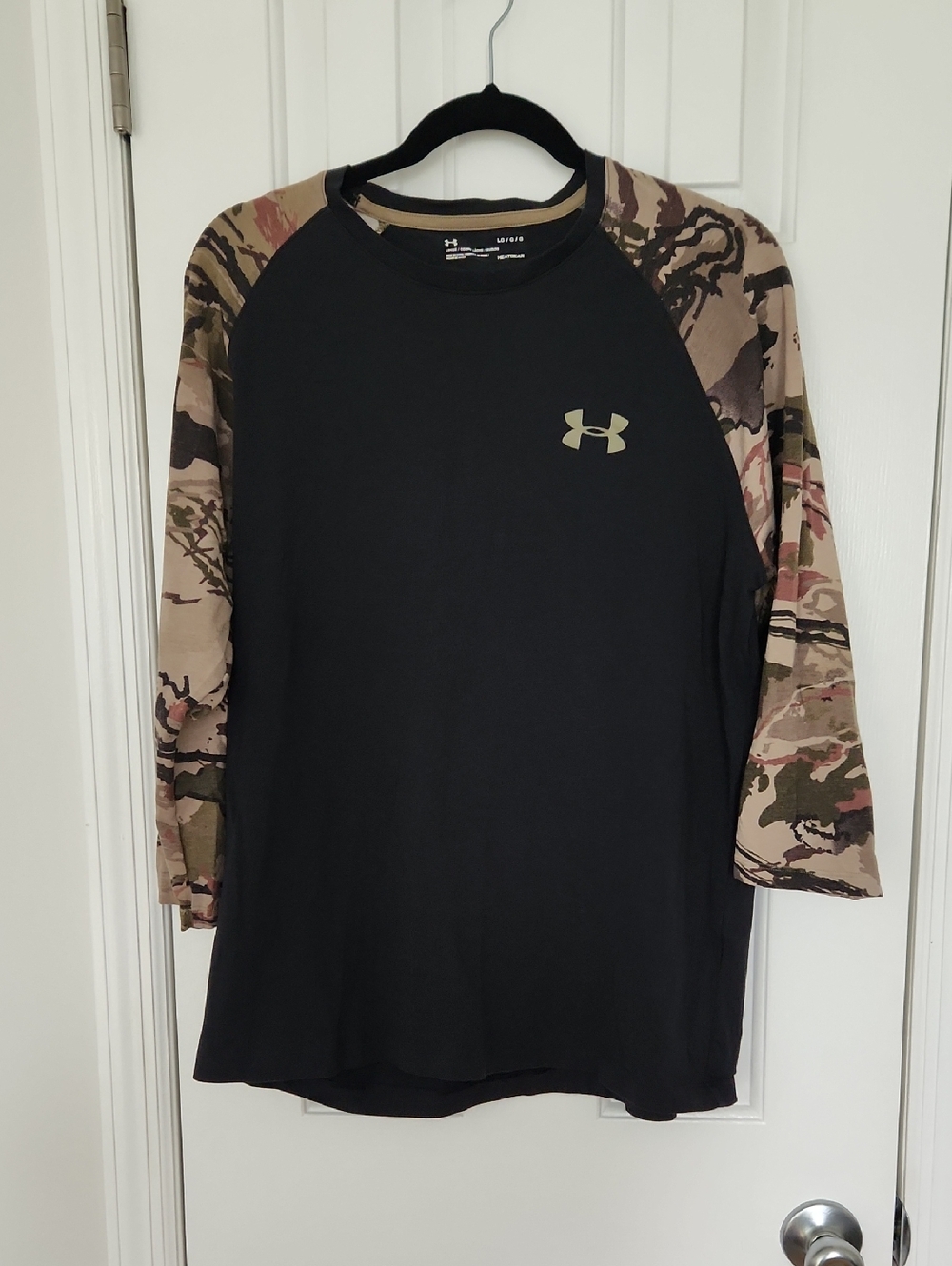 Under Armour Black Raglan Shirt with Camo Sleeves